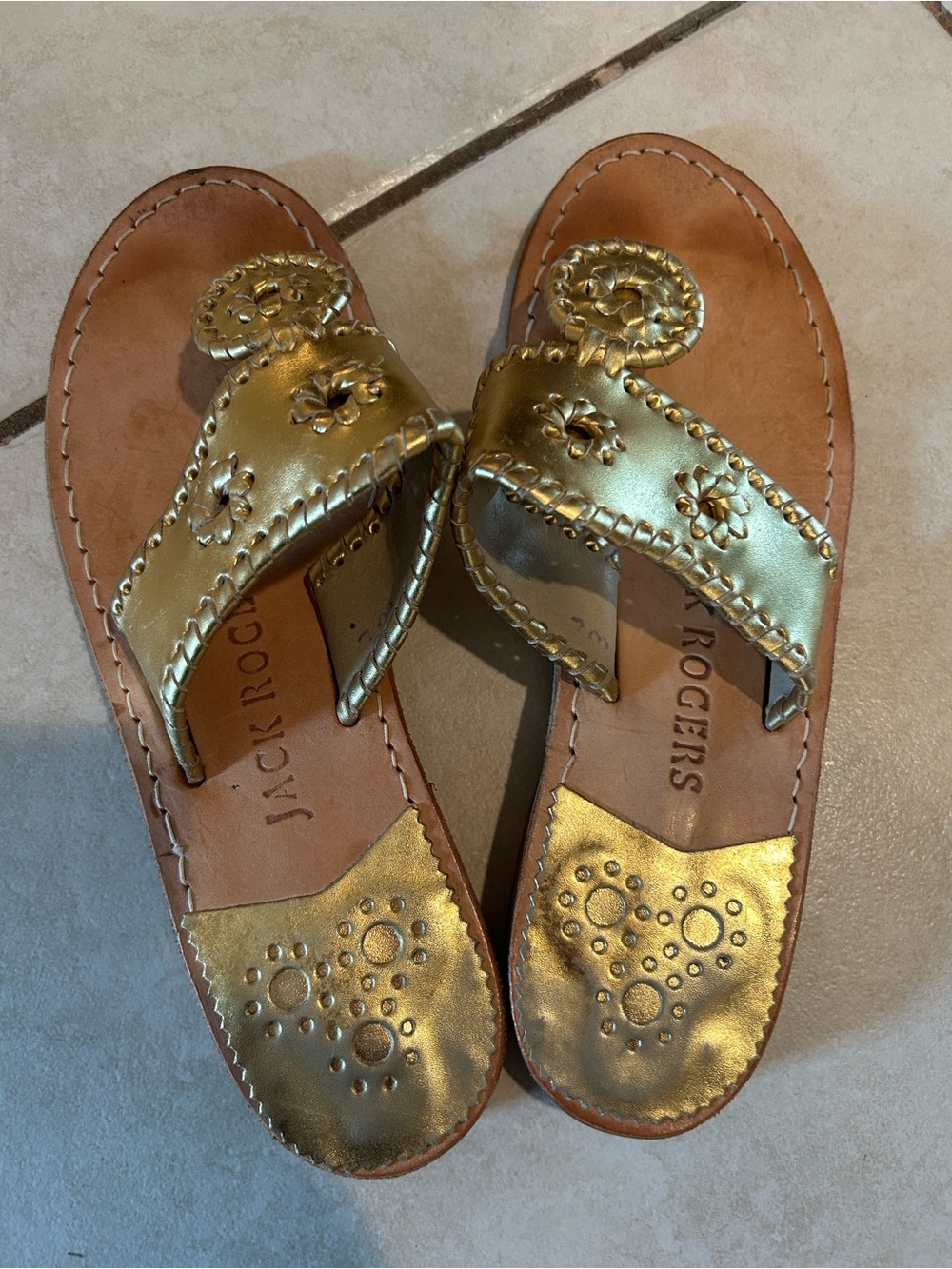 Jack Rogers Metallic Gold Navajo Signature Sandals